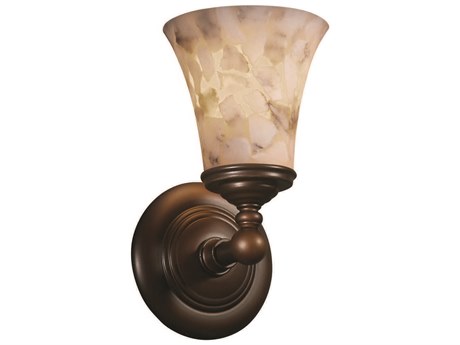 Justice Design Group Alabaster Rocks 1-Light Bronze Wall Sconce