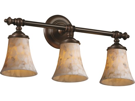 Justice Design Group Alabaster Rocks 3-Light Bronze Vanity Light