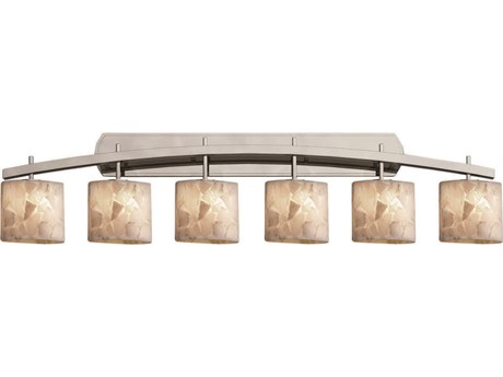 Justice Design Group Alabaster Rocks 6-Light Nickel Vanity Light