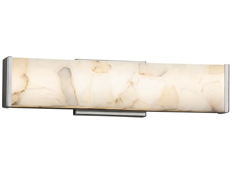 Justice Design Group Alabaster Rocks Nickel LED Vanity Light