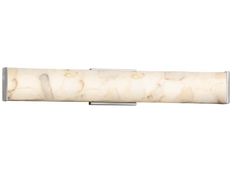 Justice Design Group Alabaster Rocks Nickel LED Vanity Light