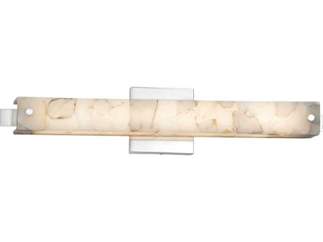 Justice Design Group Alabaster Rocks Chrome LED Vanity Light