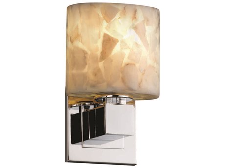 Justice Design Group Alabaster Rocks 1-Light Chrome Wall Sconce