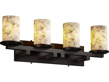 Justice Design Group Alabaster Rocks 4-Light Black Vanity Light