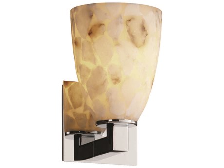 Justice Design Group Alabaster Rocks 1-Light Chrome Wall Sconce
