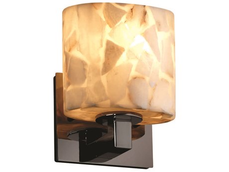 Justice Design Group Alabaster Rocks 1-Light Black Wall Sconce
