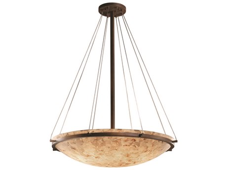 Justice Design Group Alabaster Rocks 8-Light Brown Bowl Pendant