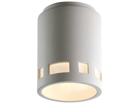 Justice Design Group Radiance 1-Light White Cylinder Flush Mount