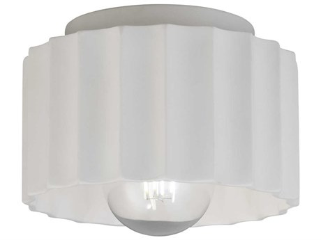 Justice Design Group Radiance 1-Light White Drum Flush Mount
