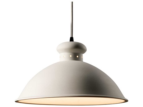 Justice Design Group Radiance 1-Light White Dome Pendant