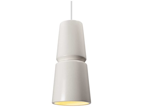 Justice Design Group Radiance 1-Light White Cylinder Mini Pendant