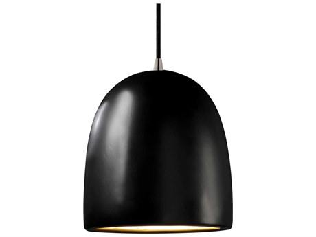 Justice Design Group Radiance 1-Light Black Bell Mini Pendant