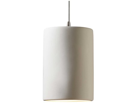 Justice Design Group Radiance 1-Light White Cylinder Mini Pendant