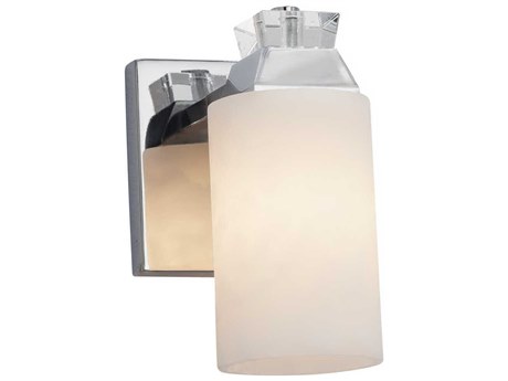Justice Design Group Clouds 1-Light Chrome Crystal Wall Sconce