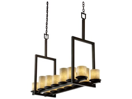 Justice Design Group Clouds 14-Light Black Cylinder Island Pendant