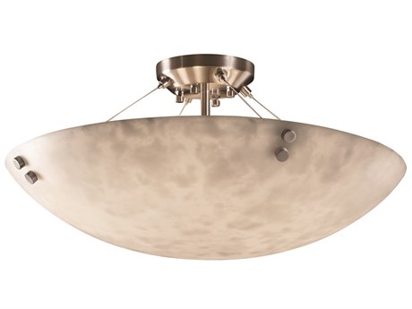 Justice Design Group Clouds 3-Light Nickel Bowl Semi Flush Mount