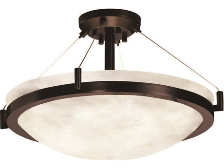 Justice Design Group Clouds 8-Light Bronze Bowl Semi Flush Mount