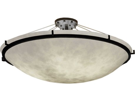 Justice Design Group Clouds 8-Light Bronze Bowl Semi Flush Mount