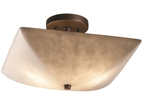 Justice Design Group Clouds 2-Light Bronze Bowl Semi Flush Mount