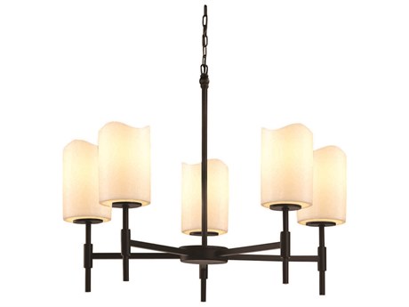 Justice Design Group Candlearia 5-Light Bronze Cylinder Chandelier