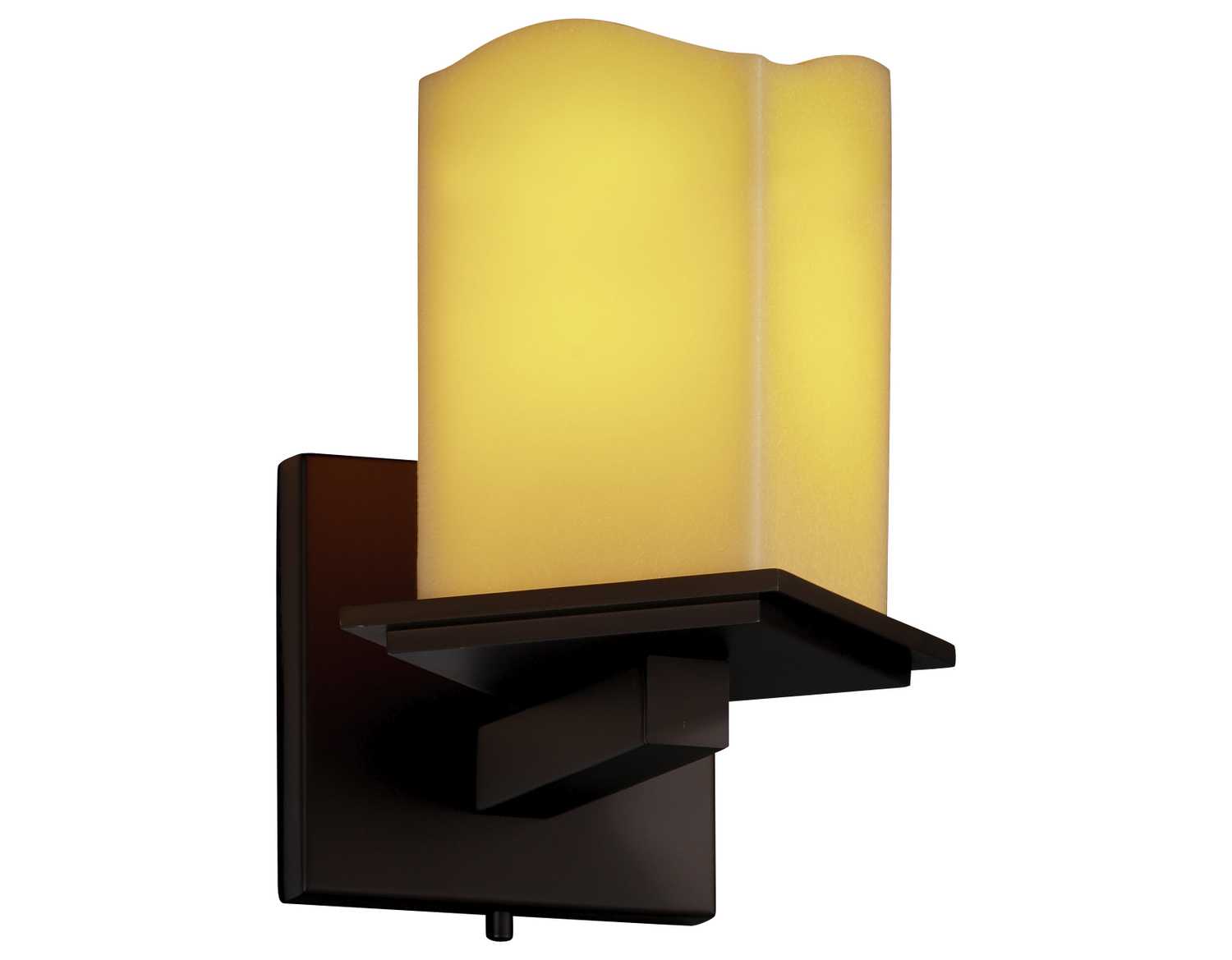 Justice Design Group Candlearia Angled Bobeche Montana Faux Candle Resin Wall Sconce JDCNDL8661