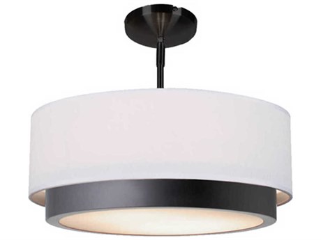 Justice Design Group Textile Black LED Drum Semi Flush Mount