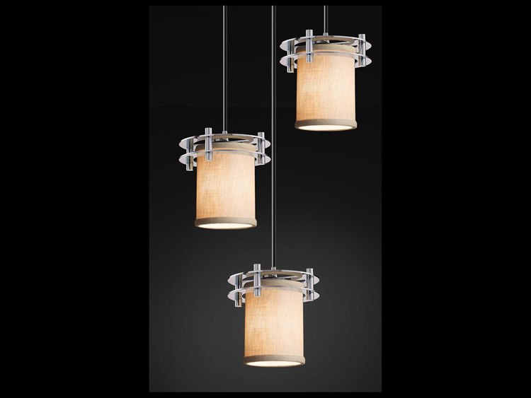 Justice Design Group Textile Circa 3 Light Cer Pendant Jdfab8266