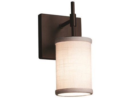 Justice Design Group Textile 1-Light Bronze Wall Sconce