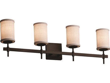Justice Design Group Textile 4-Light Bronze Vanity Light