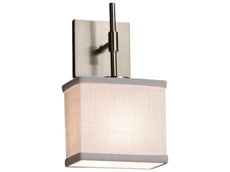 Justice Design Group Textile 1-Light Nickel Wall Sconce