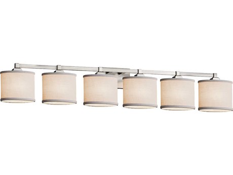 Justice Design Group Textile 6-Light Nickel Vanity Light