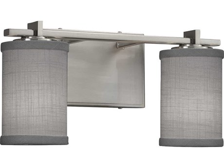 Justice Design Group Textile 2-Light Nickel Vanity Light
