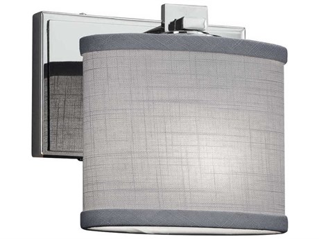 Justice Design Group Textile Chrome Wall Sconce