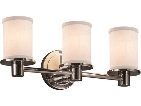 Justice Design Group Textile 3-Light Chrome Vanity Light
