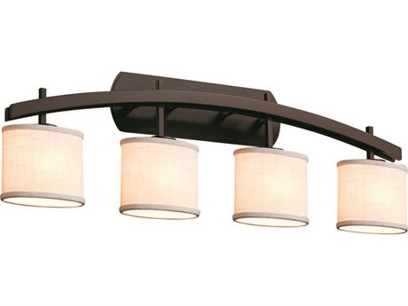 Justice Design Group Textile 4-Light Bronze Vanity Light