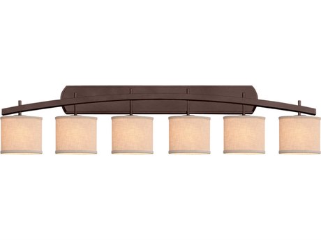 Justice Design Group Textile 6-Light Bronze Vanity Light