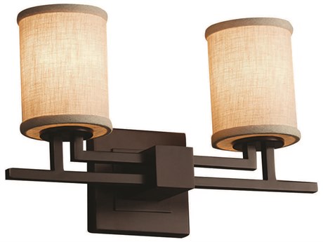 Justice Design Group Textile 2-Light Bronze Vanity Light