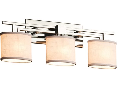 Justice Design Group Textile 3-Light Chrome Vanity Light