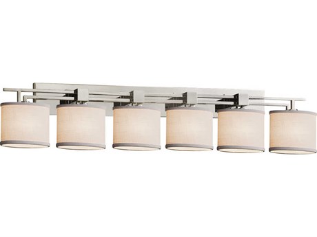 Justice Design Group Textile 6-Light Nickel Vanity Light