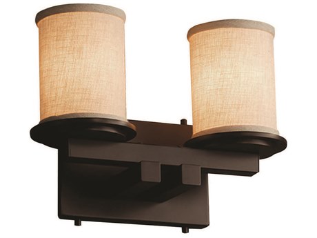 Justice Design Group Textile 2-Light Bronze Vanity Light