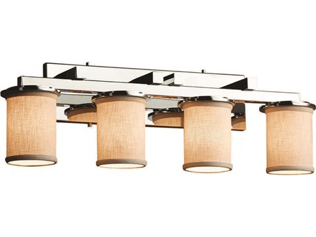 Justice Design Group Textile 4-Light Chrome Vanity Light