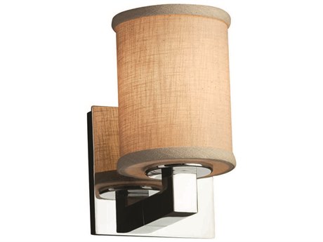 Justice Design Group Textile 1-Light Chrome Wall Sconce