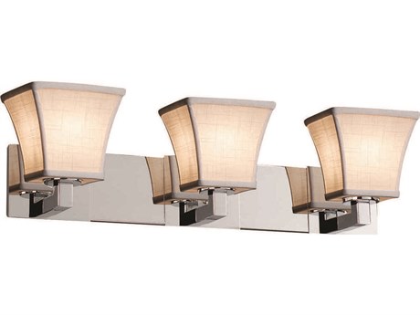 Justice Design Group Textile 3-Light Chrome Vanity Light