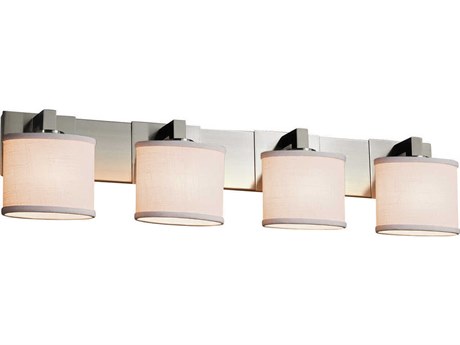 Justice Design Group Textile 4-Light Nickel Vanity Light