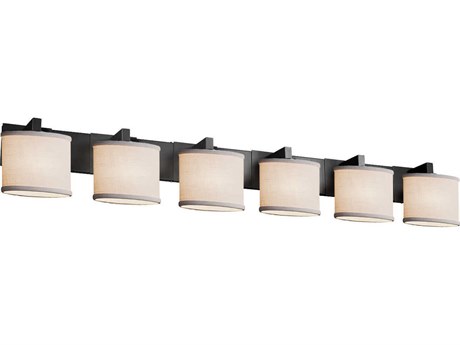 Justice Design Group Textile 6-Light Black Vanity Light