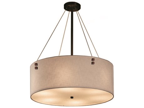 Justice Design Group Textile Black Drum Pendant