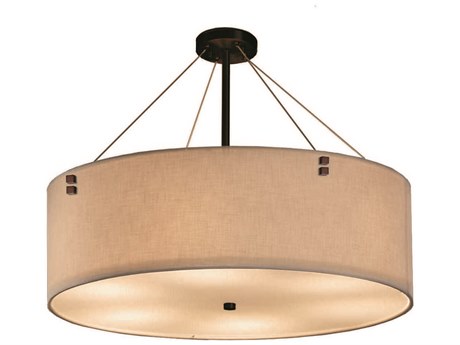 Justice Design Group Textile Bronze Drum Pendant