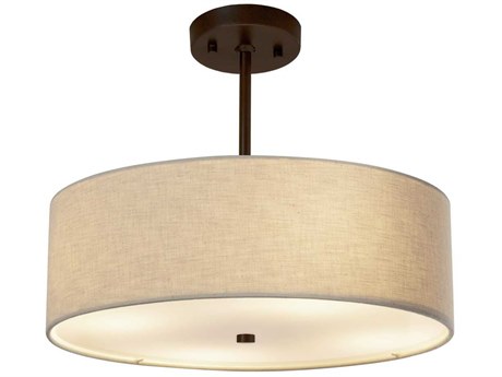 Justice Design Group Textile 3-Light Bronze Drum Pendant