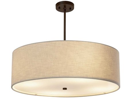 Justice Design Group Textile 6-Light Bronze Drum Pendant