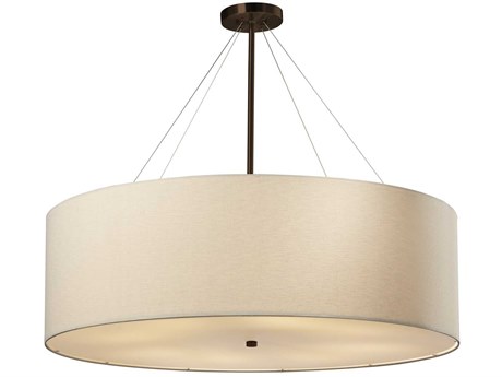 Justice Design Group Textile 8-Light Bronze Drum Pendant